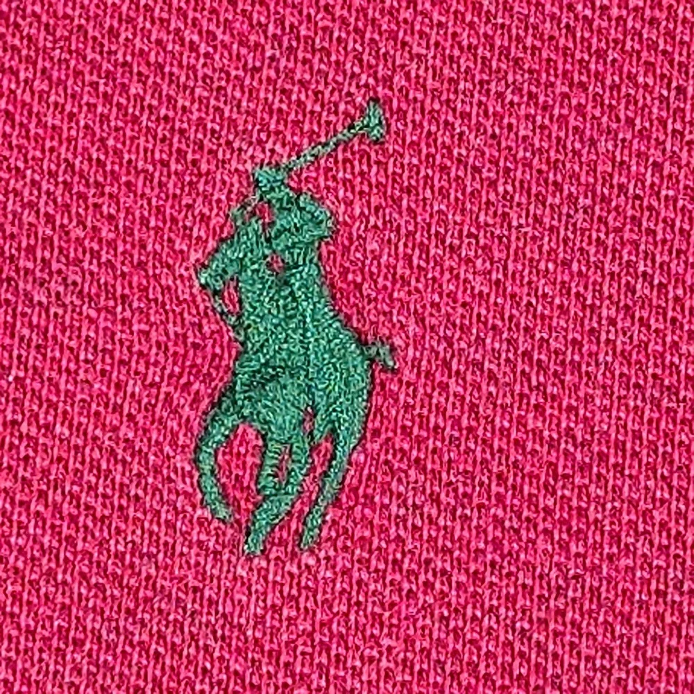 Polo Ralph Lauren Polo Shirt Mens L Red Pique Short Sleeve Green Pony Logo